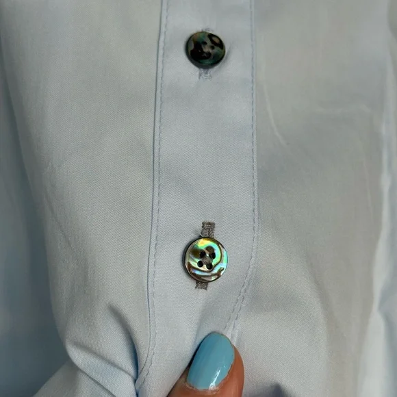 Gorsuch Women's Light Blue Ruffle Blouse - Picture 7 of 10